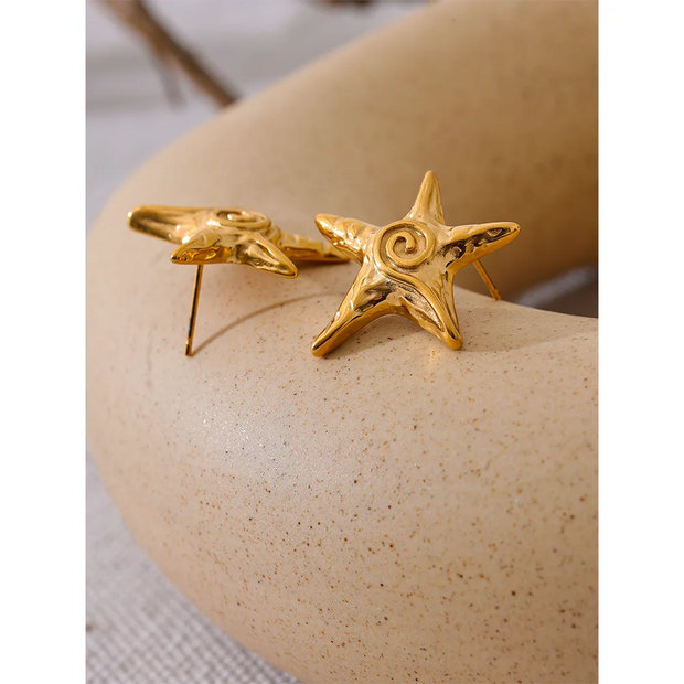 Star Golden Stud Earrings