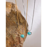 Amazonite Stone Pendant Necklace