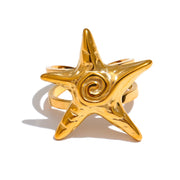 Starfish Open Adjustable Ring