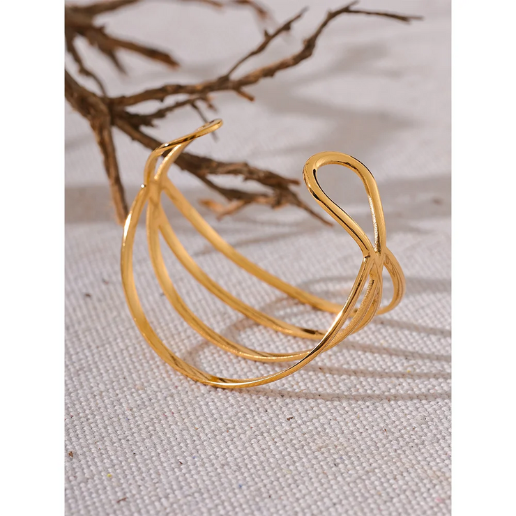 Geometric Hollow Cuff Bracelet