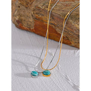 Amazonite Stone Pendant Necklace