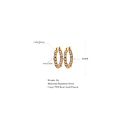 Gold Zirconia Hoop Earrings