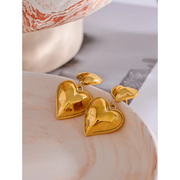 316L Gold Heart Drop Earrings