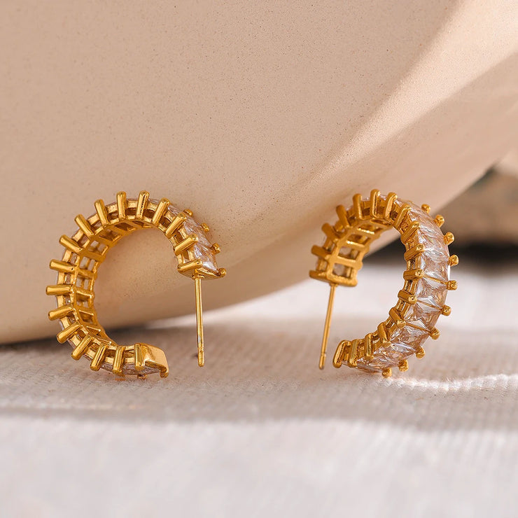 Luxury Zirconia Hoop Earrings