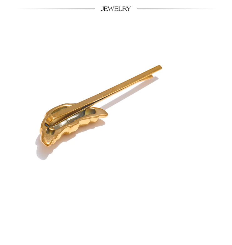 18k Gold PVD Croissant Hairpin