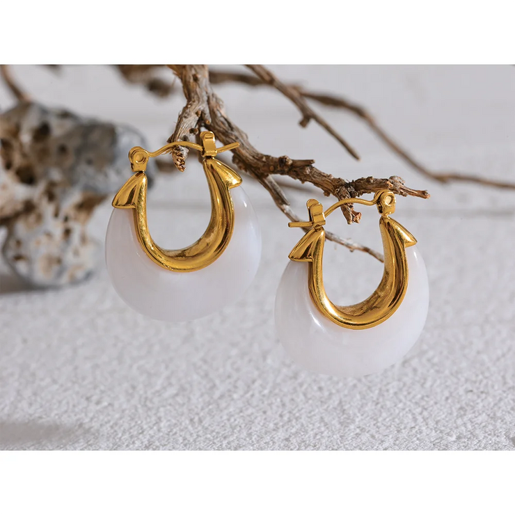 Acetic Acid Resin Hoop Earrings