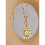 Geometric Round Chain Necklace Statement Jewelry