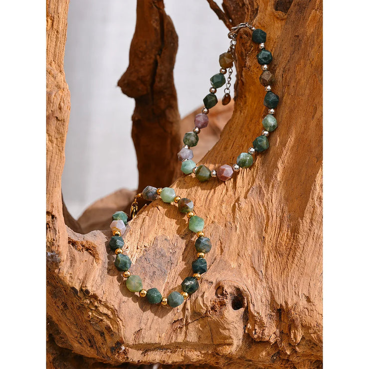 Indian Agate Bead Bracelet