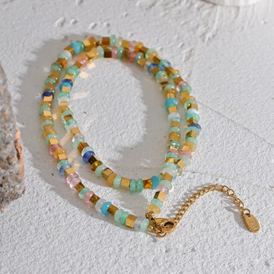 Light Stone Bead Necklace