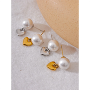 Pearl Heart Drop Earrings