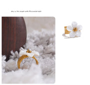 Natural Shell Flower Open Gold Color Ring