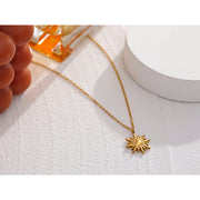 Golden Sun Pendant Necklace