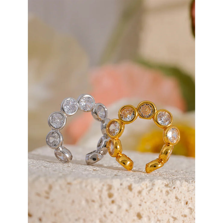 Cubic Zirconia Clip-On Earrings