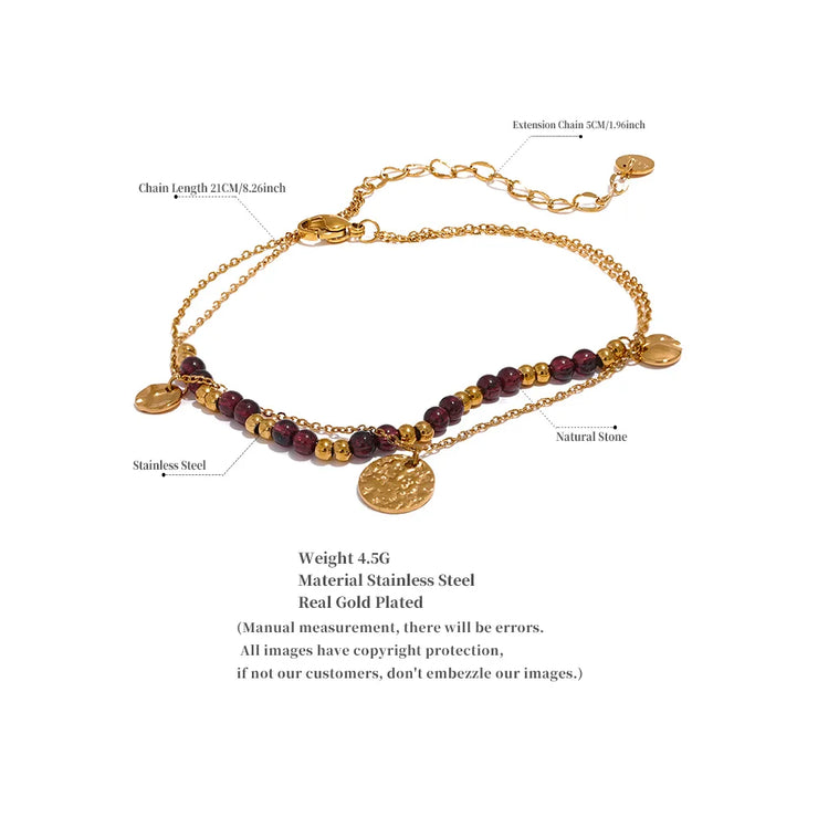 Garnet Stone Anklet