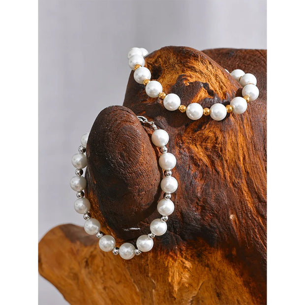 Imitation Pearl Chain Bracelet