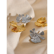 Ginkgo Leaf Drop Earrings