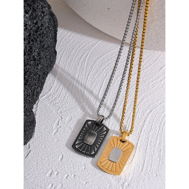 Square Sunlight Pendant Necklace