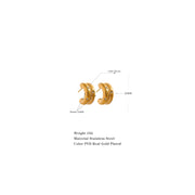 C Shape Gold Earrings