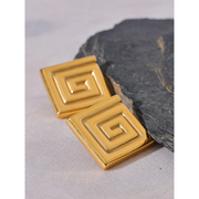 Square Metal Stud Earrings