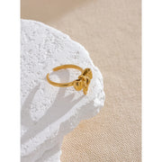 Gold Bow Knot Open Ring