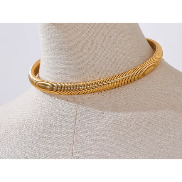 Thick Elastic Torques Necklace