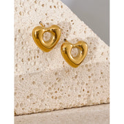 Heart Hollow Stud Earrings