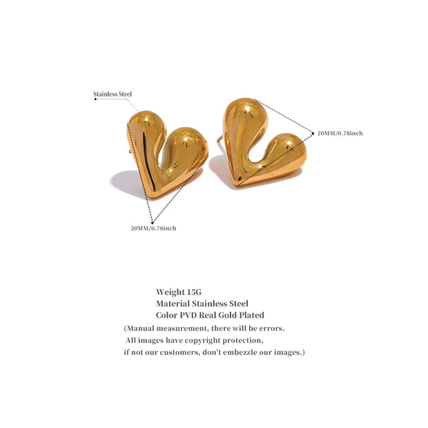 Heart Love Stud Earrings