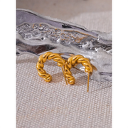 Twisted Huggie Earrings