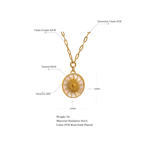 Geometric Round Chain Necklace Statement Jewelry