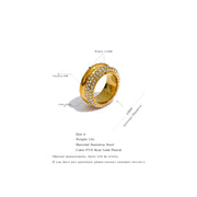 Cubic Zirconia Round Gold Color Ring