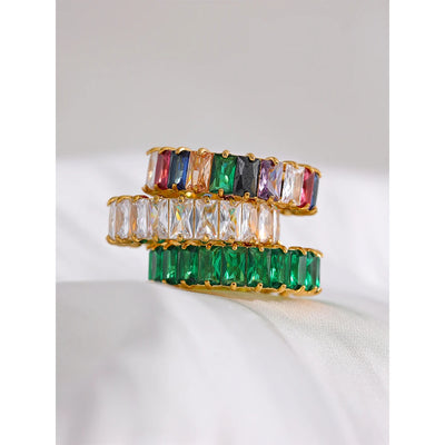 Delicate Bling Colorful Cubic Zirconia Ring