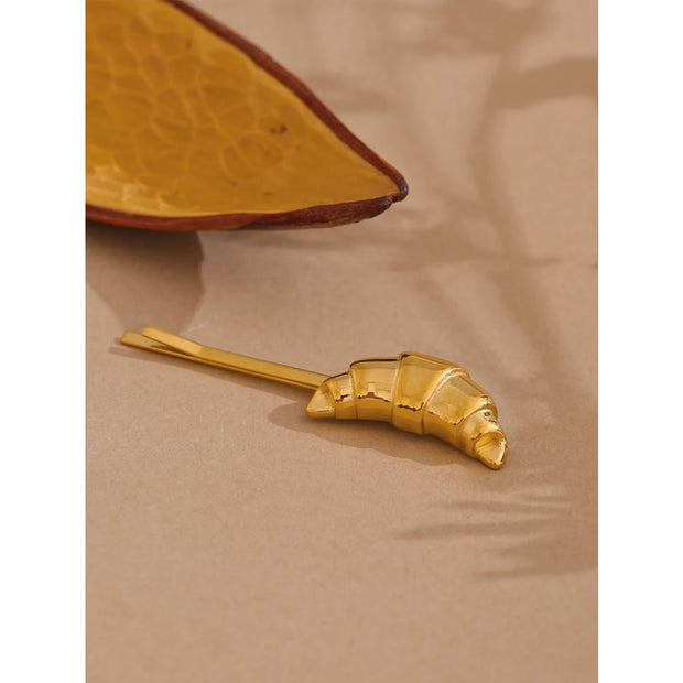 18k Gold PVD Croissant Hairpin