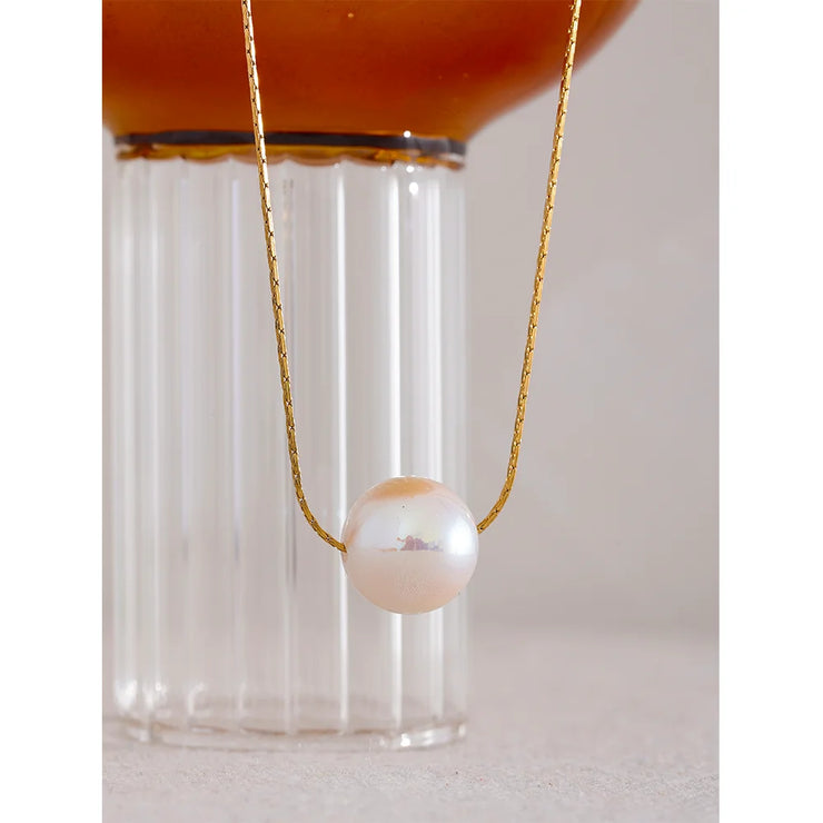 Korean Pearl & Stainless Steel Necklace