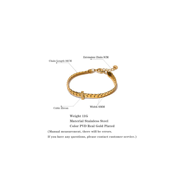 18K Gold Cuban Chain Bracelet