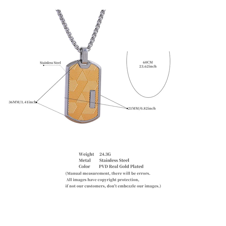 Men's Square Pendant Necklace