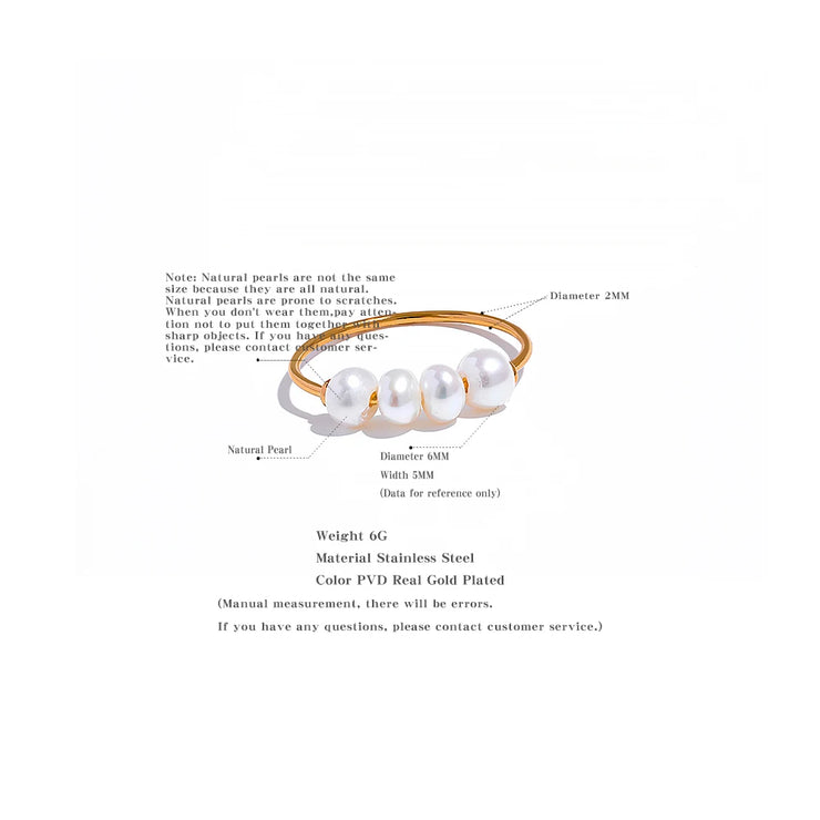 Natural Freshwater Pearls Gold Color Stainless Steel