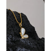 Golden Butterfly Shell Necklace