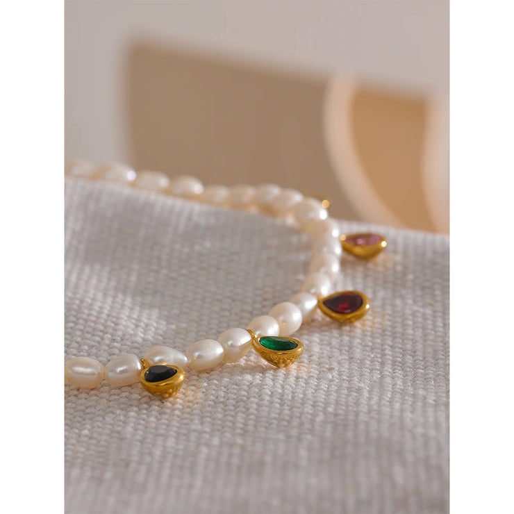 Exquisite Pearl & Zircon Choker