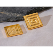 Square Metal Stud Earrings