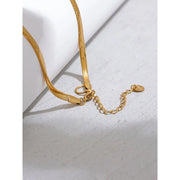 Snake Chain Double Layer Water Drop Pendant Necklace