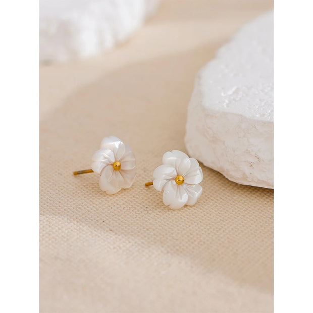 Shell Flower Stud Earrings