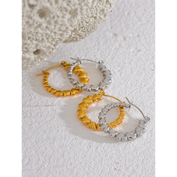 Gradient Heart Hoop Earrings