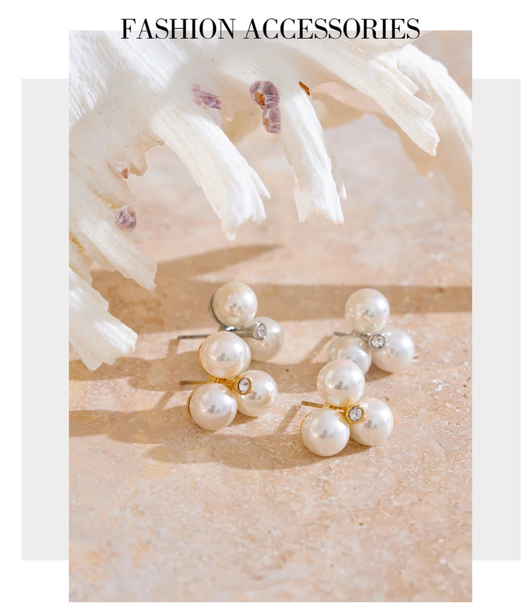 Pearl Flower Stud Earrings