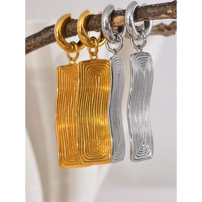 Long Square Drop Earrings