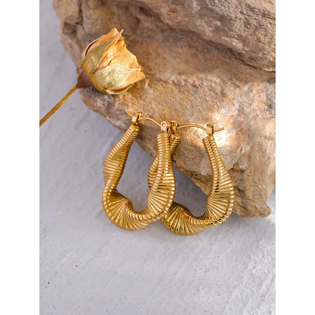 Twisted Geometric Hoop Earrings