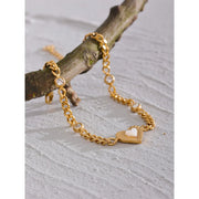 Heart Shell CZ Bracelet