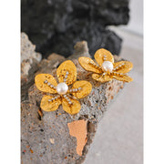 Gold Flower Stud Earrings