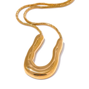 U-Shape gold pendant necklace