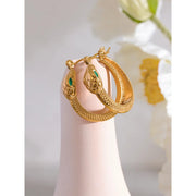 Gold Snake Hoop Earrings