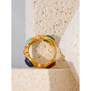 Natural Stone Agate Cast Vintage Ring